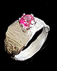 pierścionki srebrne Pink topaz