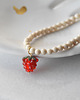 naszyjniki - inne Naszyjnik z kamieniem rzecznym i zawieszką malinką