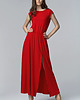 sukienki maxi damskie Sukienka MAXI z rozcięciem s61 - czerwony