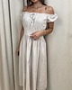 sukienki midi damskie Bawełniana hiszpanka Beige