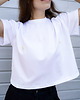 t-shirt damskie T-shirt Crop-Voila Biały Białe Stokrotki