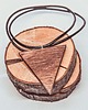 chokery Naszyjnik choker drewniany trójąt