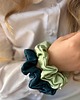 gumki do włosów Jedwabna scrunchie gumka frotka mini zielona morska