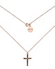 złote naszyjniki Naszyjnik z różowego złota z krzyżem wysadzanym SWAROVSKI CRYSTAL