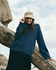 swetry damskie  BARIBAL Jeansowy Sweter Oversize a la bluza Wełniana 100% Merino