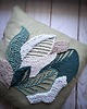 poduszki plecione Poduszka summer green 1- bawełna kwiaty liście japani Boho
