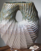 wazony Wazon ceramiczny- beż- krem/szałwia, dwa otwory, 30cm