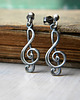 kolczyki wire wrapping klucze wiolinowe - kolczyki