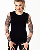 t-shirt damskie Czarny tank top damski z tatuażami Mandala