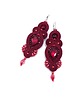 kolczyki soutache Orina kolczyki sutasz bordowe długie  wieczorowe z kryształami