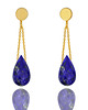 kolczyki z kamieniami Earrings Lapis Lazuli Krople złoto 585