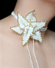 chokery Biała  orchidea - naszyjnik choker z koralików
