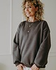 bluza bez kaptura damska Bluza  basic oversize  klasyczna  szara