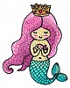 naszywki na ubrania Naszywka naprasowanka SYRENKA RÓŻ termoprzylepna haft dla dzieci 6,3x7,8cm