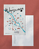 kartki okolicznościowe - wydruki Warszawa Mapa pocztówka A6 2 szt.