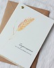 zaproszenia na komunię Kłos. Złocone zaproszenia na komunię z kłosem