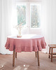 obrusy i serwetki Obrus okrągły z falbanką heavy linen DUSTY PINK