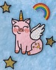naszywki na ubrania Haftowana Naszywka Świnka Chrumcia Jednorożec