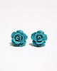 kolczyki - inne Kolczyki - Turkusowa róża 12 mm - koral