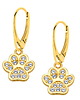 kolczyki pozłacane Kolczyki pozłacane z psią łapką z kryształkami Swarovski