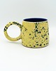 kubki Żółty ceramiczny kubek z okrągłym uszkiem