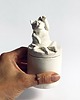 pojemniki na biżuterię Pojemnik z kotem, szkatułka, ceramiczny kot rzeźba kota