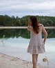 sukienki mini damskie Sukienka lniana BELLA NOTTE jasnoszara