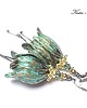 kolczyki wire wrapping Antyczne dzwonki -mint patina