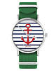 zegarki damskie Zegarek - Kotwica - zielony, nylonowy