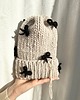 czapki damskie Wełniana czapka w małe kokardki 100% wełna handmade ręcznie robiona