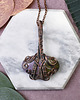 wisiory Miedziany wisiorek wire wrapping z purpurytem  #471