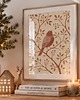 plakaty PLAKAT z ptakiem, vintage ilustracja botaniczna, dekoracja
