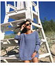 swetry damskie  Sweter handmade oversize  baby blue z wełną