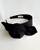opaski do włosów Jedwabna opaska do włosów Black Rose z ozdobną różą - szerokość 4 cm