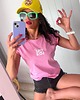 t-shirt damskie Różowa koszulka damska Swięty Spokój