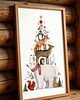 grafiki i ilustracje PLAKAT pokój dziecka zimowa ilustracja zwierzęta