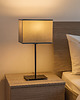 lampy stołowe Designerska lampka nocna do sypialni z abażurem AMALFI