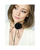 chokery Czarny choker z jedwabiu