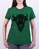 t-shirt damskie Koszulka damska ŻUBR zielona