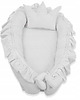 akcesoria do łóżeczek Kokon Niemowlęcy z falbanką Velvet - Grey KING