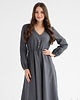 sukienki maxi damskie Lniana sukienka CAMELLIA MAXI CHARCOAL
