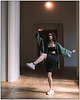 bluzki kimonowe damskie Lniane Kimono Haori, zielone Oribu