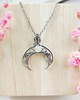wisiory Naszyjnik Lunula Kamień Księżycowy stal chirurgiczna wisiorek handmade