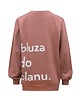 bluza bez kaptura damska Różowa bluza z napisem DO PLANU