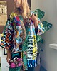 kurtki damskie Zjawiskowe ocieplane kimono patchwork