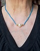 chokery Boho minimalistycznie z perełką w niebieskościach Urok prostoty Prezent