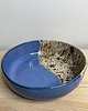 miski i misy Miska ceramiczna błękitno beżowa