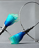 kolczyki wire wrapping Srebrne kolczyki koła TURKSOWE KWIATY