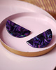 kolczyki z żywicy KOLCZYKI połówki duże sztyfty violet marble