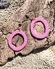 kolczyki z masy plastycznej Wiszące kolczyki różowe GIBKIE KÓŁKA